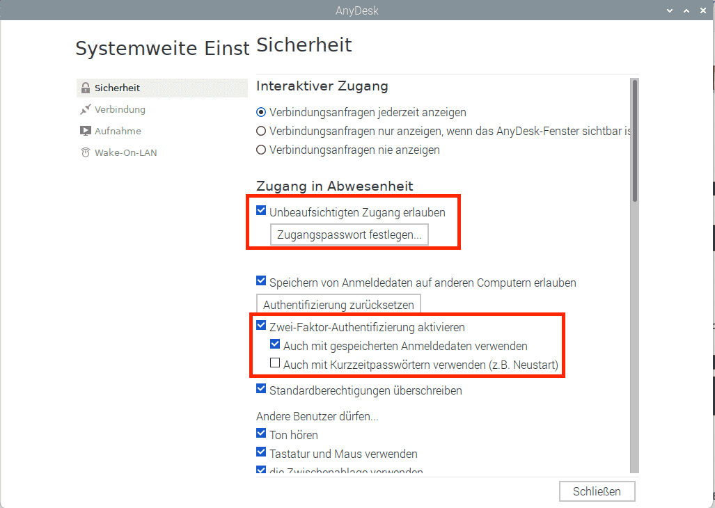 Passwort & 2FA